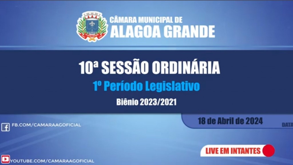 Imagem 10ª Sessão Ordinária do 1º Período Legislativo - 18/04/2024