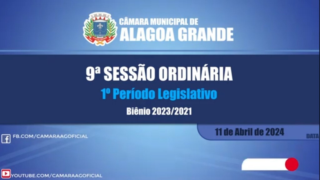 9ª Sessão Ordinária do 1º Período Legislativo - 11/04/2024