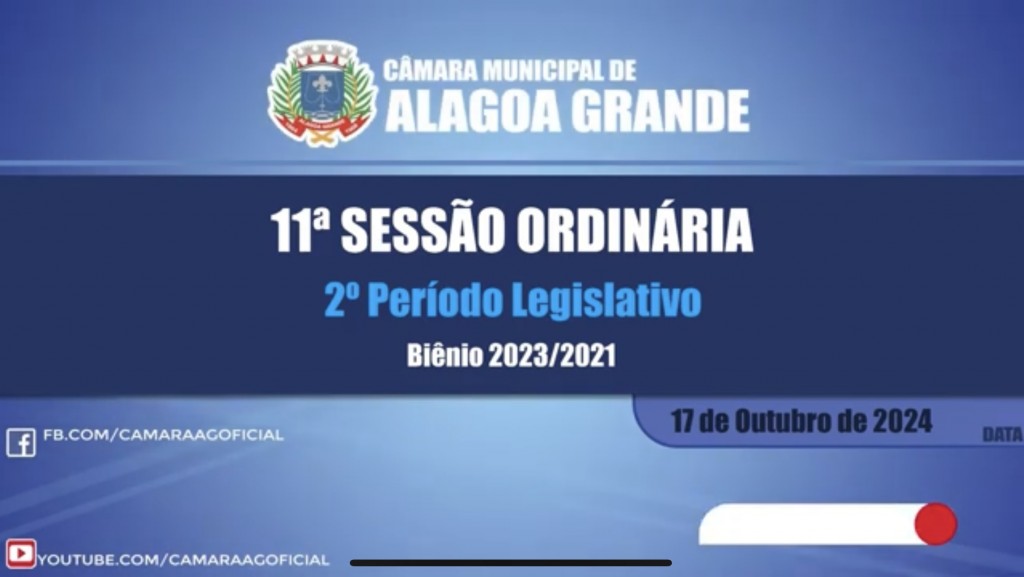 11ª Sessão Ordinária do 2º Período Legislativo - 17/10/2024